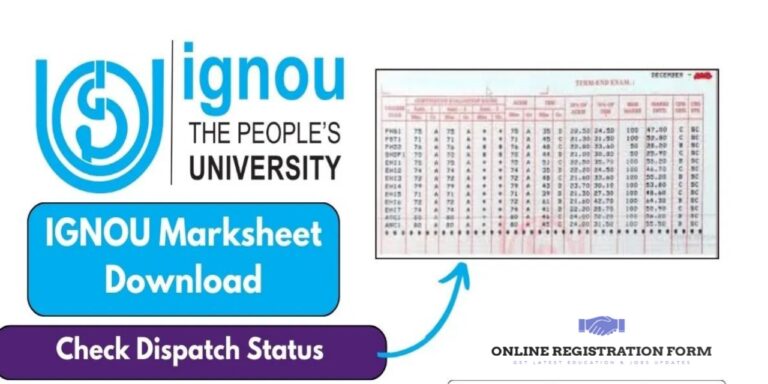 IGNOU Marksheet 2024 Check Dispatch Status & Online Marks Card