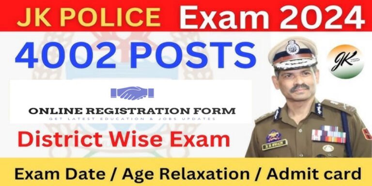 JK Police Constable Admit Card 2024 Check Hall Ticket & test Date