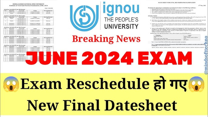 IGNOU Releases Revised Datesheet 2024 How to Download the New Datesheet and Admit Card