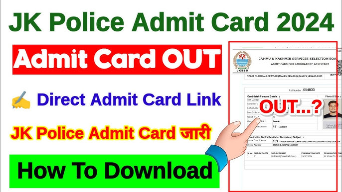 JK Police Constable Recruitment 2024 Admit Cards Out Direct Links To Download Admit Cards